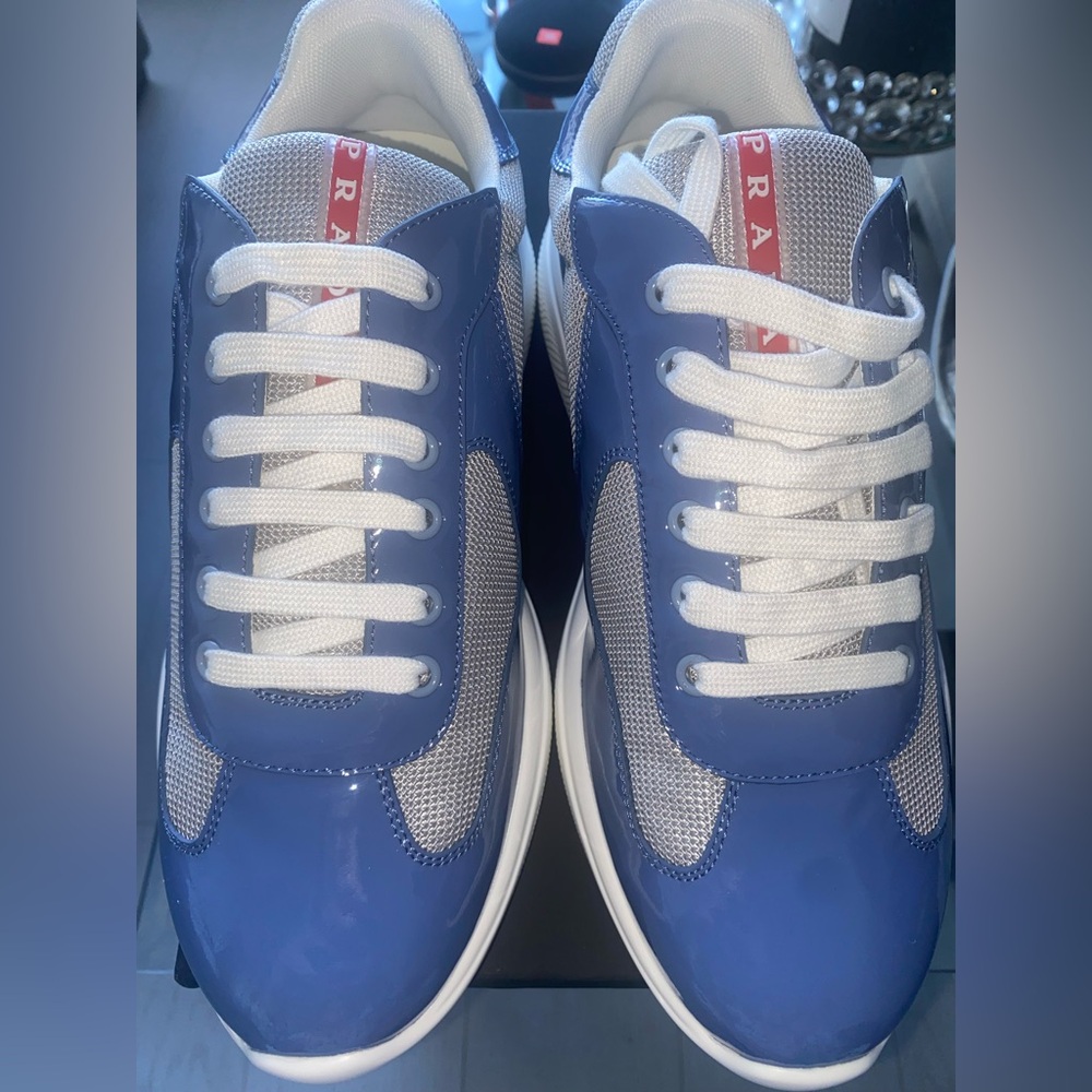 Patent Leather and Technical Fabric Prada America's Cup Sneakers